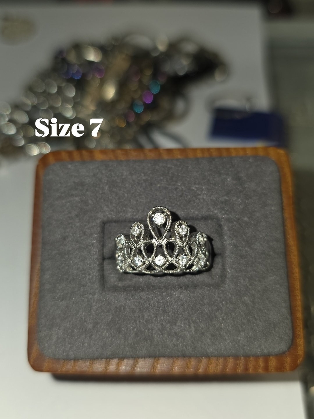 Sterling Silver Tiara CZ Ring - Size 7
